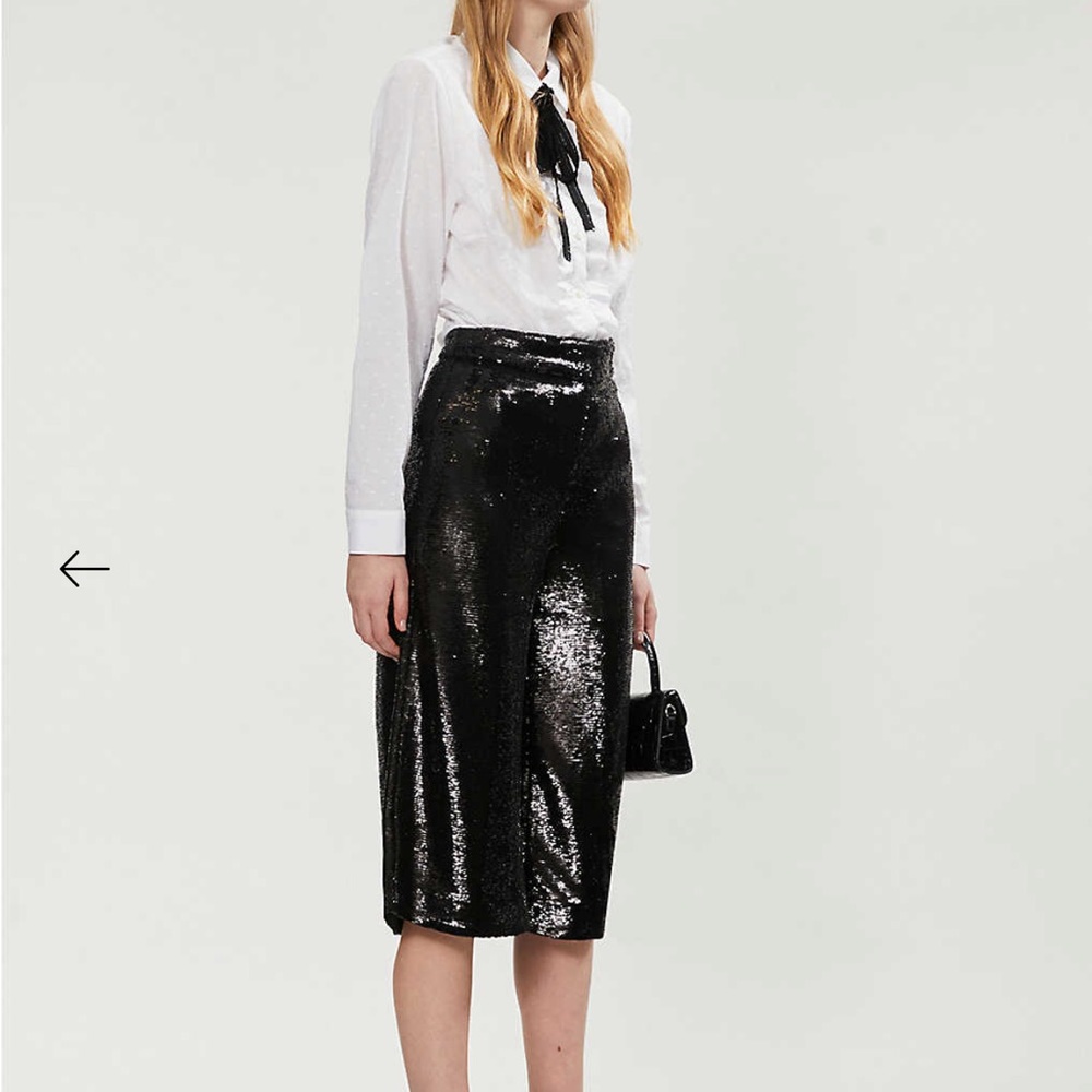 🎀 MAJE 🎀 Party Sequin Cropped Trousers Pants Culottes